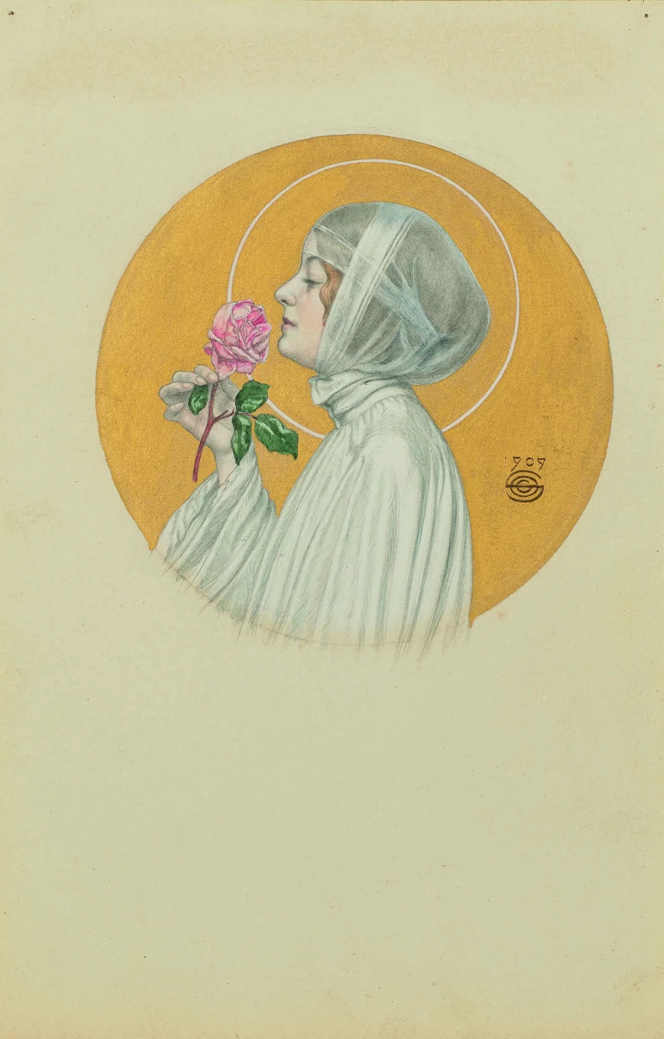 Giovane donna con rosa